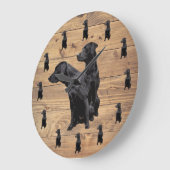 Barn Wood Rustic Black Labrador Retriever Grote Klok (Hoek)