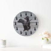 Barn Wood Rustic Black Labrador Retriever Grote Klok (Huis)