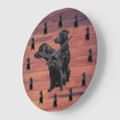 Barn Wood Rustic Black Labrador Retriever Large Grote Klok (Hoek)