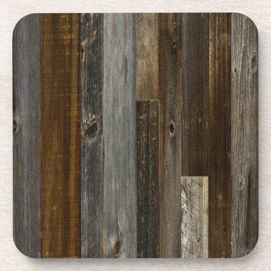 Barn wood Rustic Brown and Gray Bier Onderzetter (Voorkant)