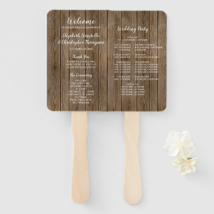 Barn Wood Rustic Calligraphy Wedding Programme Handwaaier