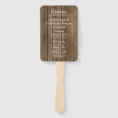 Barn Wood Rustic Calligraphy Wedding Programme Handwaaier (Voorkant)