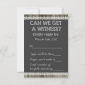 Barn Wood Rustic Chalkboard Country Wedding RSVP (Voorkant)