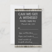 Barn Wood Rustic Chalkboard Country Wedding RSVP (Voorkant)