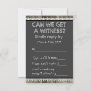 Barn Wood Rustic Chalkboard Country Wedding RSVP