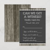 Barn Wood Rustic Chalkboard Country Wedding RSVP (Voorkant / Achterkant)