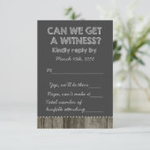 Barn Wood Rustic Chalkboard Country Wedding RSVP (Staand voorkant)