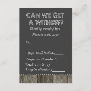 Barn Wood Rustic Chalkboard Country Wedding RSVP