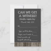 Barn Wood Rustic Chalkboard Country Wedding RSVP Kaartje (Voorkant)