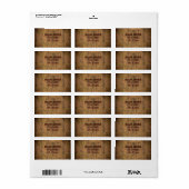 Barn wood Rustic Country cowboy Wedding Etiket (Full Sheet)