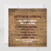 Barn wood Rustic Country cowboy Wedding Kaart (Achterkant)