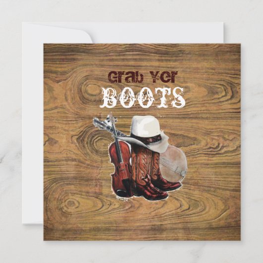 Barn wood Rustic Country cowboy Wedding Kaart (Voorkant)