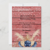 Barn Wood Rustic Dusty Flowers Housewarming Party Kaart (Voorkant)