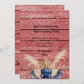 Barn Wood Rustic Dusty Flowers Housewarming Party Kaart (Voorkant / Achterkant)