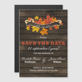 Barn wood Rustic Fall bruiloft, behalve de datum Magnetische Uitnodiging