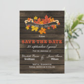 Barn wood Rustic Fall bruiloft, behalve de datum Save The Date (Staand voorkant)