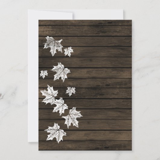 Barn wood Rustic Fall bruiloft, behalve de datum Save The Date (Achterkant)