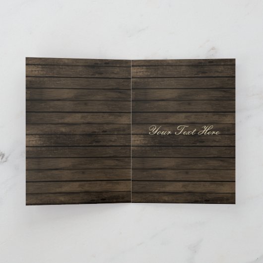 Barn Wood Rustic Fall Leaves Weddenschap Bedankkaart (Binnen)