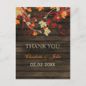 Barn Wood Rustic Fall Leaves Weddenschap Briefkaart (Voorkant)
