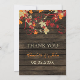 Barn Wood Rustic Fall Leaves Weddenschap Kaart