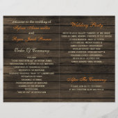 Barn Wood Rustic Fall Leaves Wedding Programs (Achterkant)