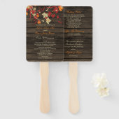 Barn Wood Rustic Fall Leaves Wedding Programs Handwaaier (Voorkant en achterkant)