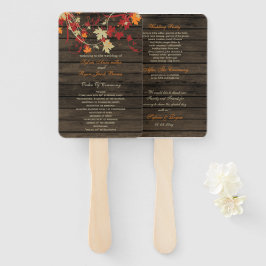 Barn Wood Rustic Fall Leaves Wedding Programs Handwaaier