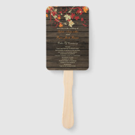 Barn Wood Rustic Fall Leaves Wedding Programs Handwaaier