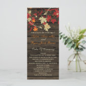 Barn Wood Rustic Fall Leaves Wedding Programs Programmakaart (Staand voorkant)