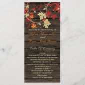 Barn Wood Rustic Fall Leaves Wedding Programs Programmakaart (Voorkant)