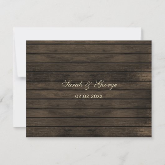 Barn Wood Rustic Fall Leaves Wedding rsvp (Achterkant)