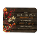 Barn Wood Rustic Fall Leaves Wedding save the date Magneet (Horizontaal)