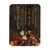 Barn Wood Rustic Fall Leaves Wedding save the date Magneet (Verticaal)