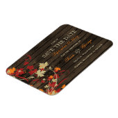 Barn Wood Rustic Fall Leaves Wedding save the date Magneet (Linkerzijde)