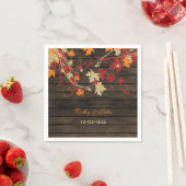 Barn Wood Rustic Fall Leaves Wedding Servetten (Insitu)