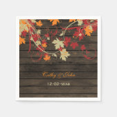 Barn Wood Rustic Fall Leaves Wedding Servetten (Voorkant)