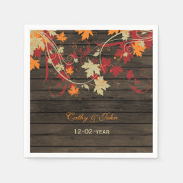 Barn Wood Rustic Fall Leaves Wedding Servetten