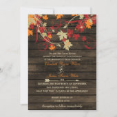 Barn Wood Rustic Fall Leaves Weduwen uitnodigingen (Voorkant)