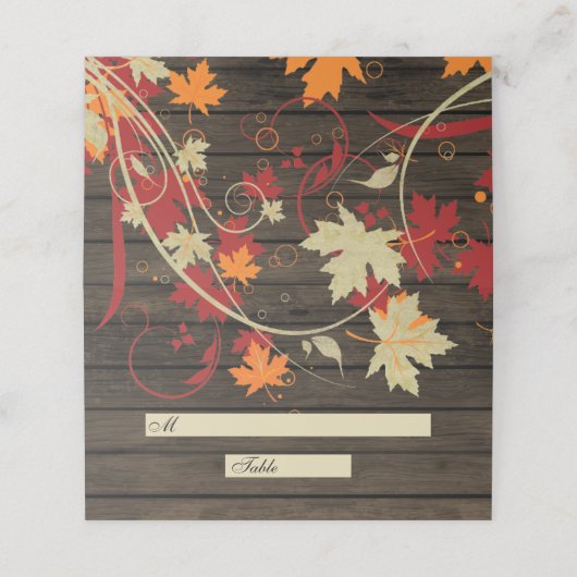 Barn wood Rustic Fall Wedding Place Card Plaatskaartje (Buitenkant ongevouwen)
