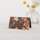 Barn wood Rustic Fall Wedding Place Card Plaatskaartje (Achterkant)