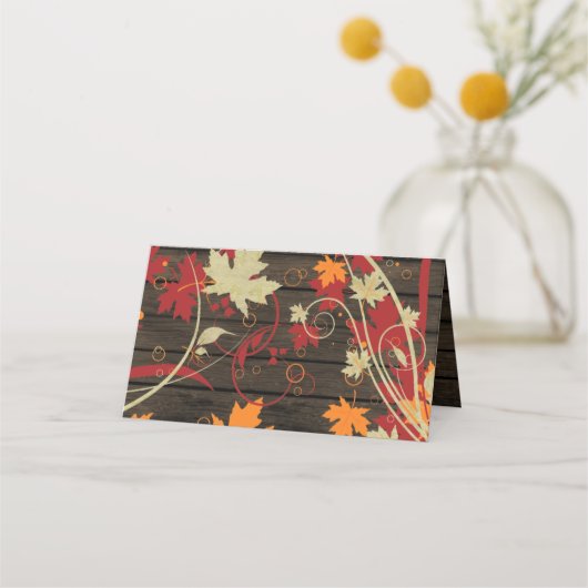 Barn wood Rustic Fall Wedding Place Card Plaatskaartje (Achterkant)