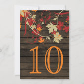 Barn wood Rustic Fall Wedding Table Numbers (Voorkant)