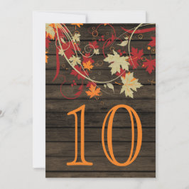 Barn wood Rustic Fall Wedding Table Numbers