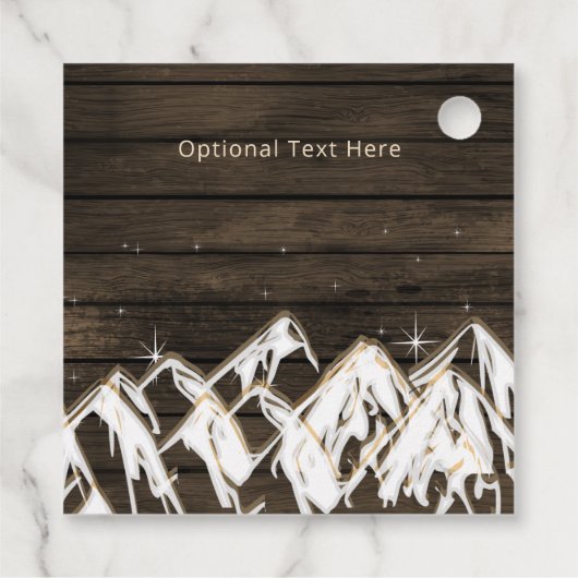 Barn wood Rustic Mountains Save the Date Bedankjes Labels (Achterkant)