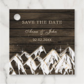 Barn wood Rustic Mountains Save the Date Bedankjes Labels (Voorkant)