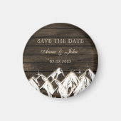 Barn wood Rustic Mountains Save the Date Magneet (Voorkant)
