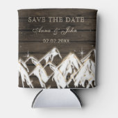 Barn wood Rustic Mountains Save the Date Photo Blikjeskoeler (Voorkant)