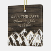 Barn wood Rustic Mountains Save the Date Photo Keramisch Ornament (Links)