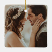 Barn wood Rustic Mountains Save the Date Photo Keramisch Ornament (Achterkant)