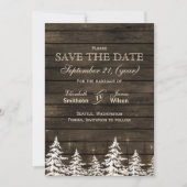 Barn wood Rustic Pine bomen, winter met uitzonderi Save The Date (Voorkant)